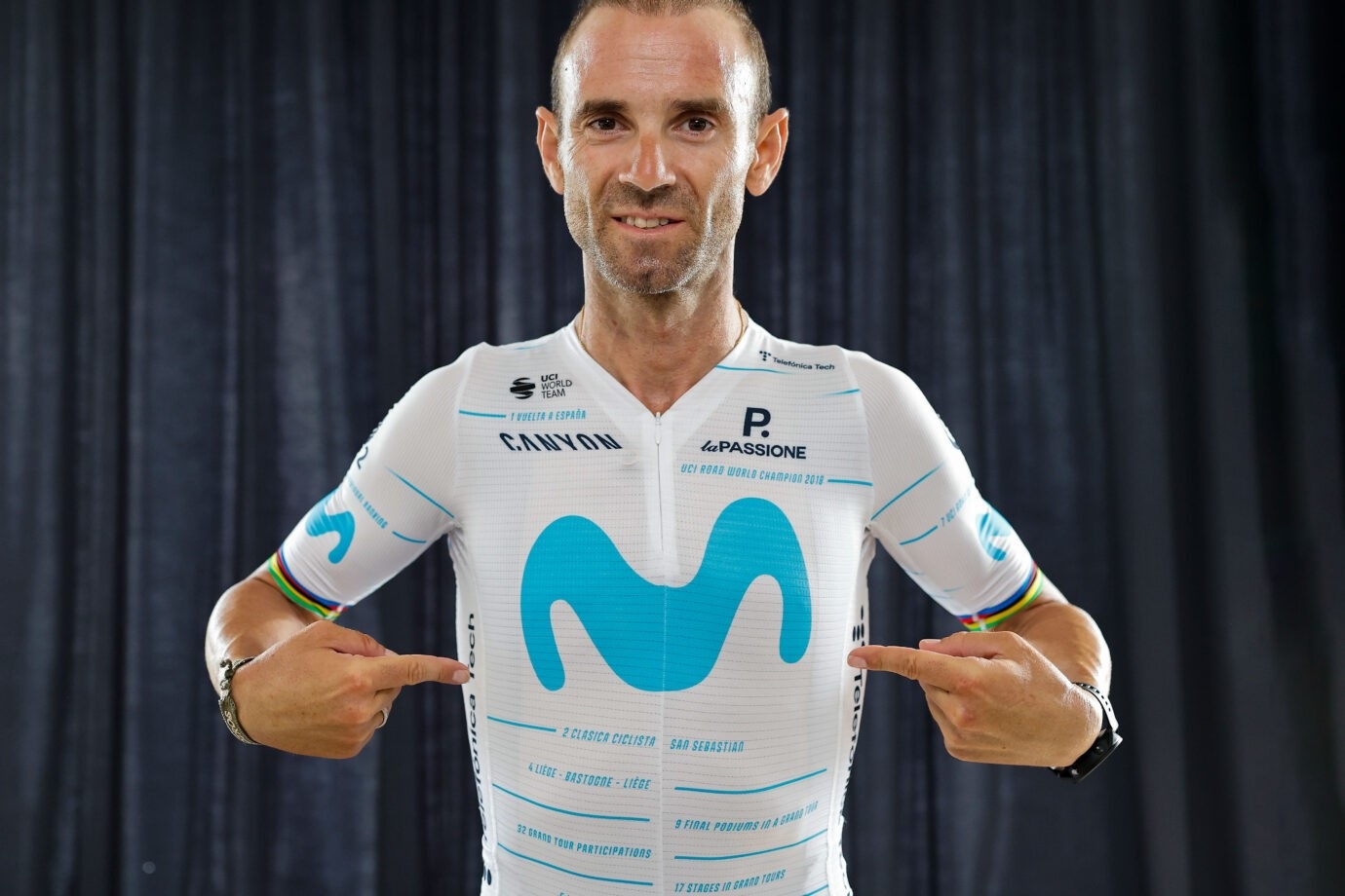 matar Muñeco de peluche complemento Movistar Team estrenará un maillot blanco en homenaje a Alejandro Valverde  – Ciclismo Internacional