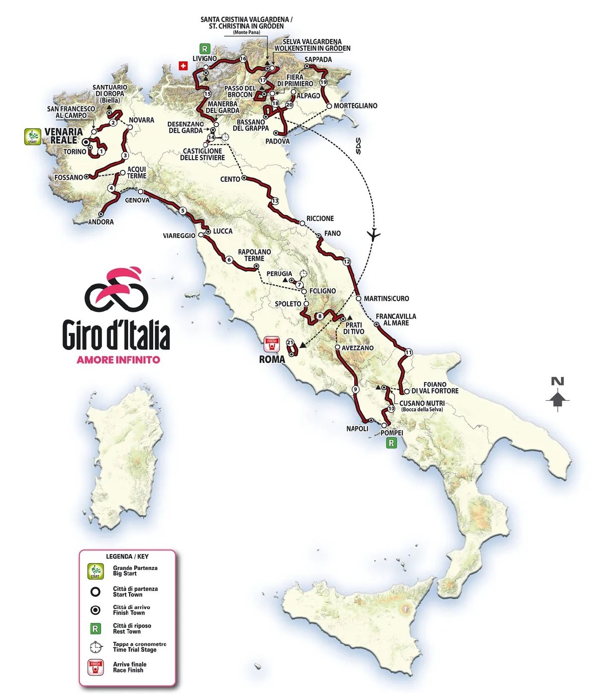 Presentado el Giro 2024 etapas más cortas, sterrato y menos dureza en