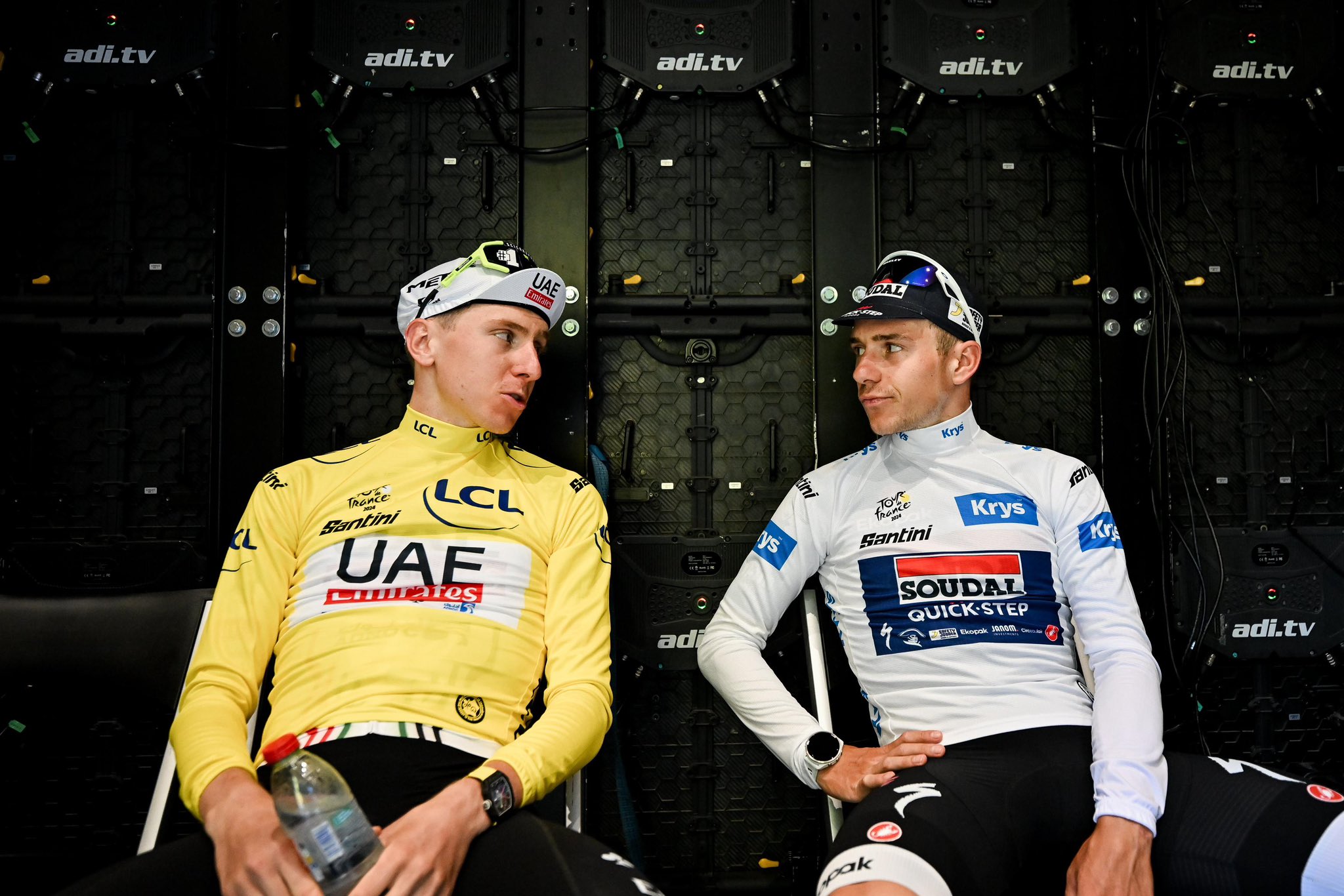 Tadej Pogacar y Remco Evenepoel en el Tour de France 2024 (A.S.O./Billy Ceusters)
