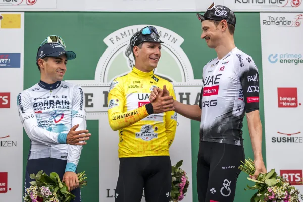 El podio del Tour de Romandía 2025
