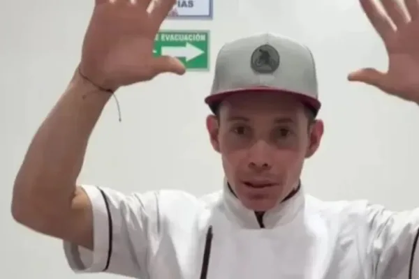 Miguel Ángel López en un video como carnicero, a fines de 2025.