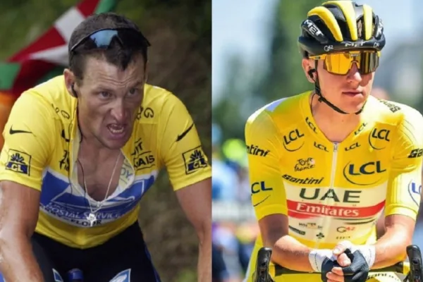 Lance Armstrong y Tadej Pogacar