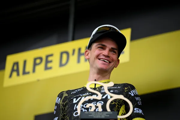 Sepp Kuss (Visma - Lease a Bike) al ganar la combatividad en la etapa 20 del Tour de France 2026